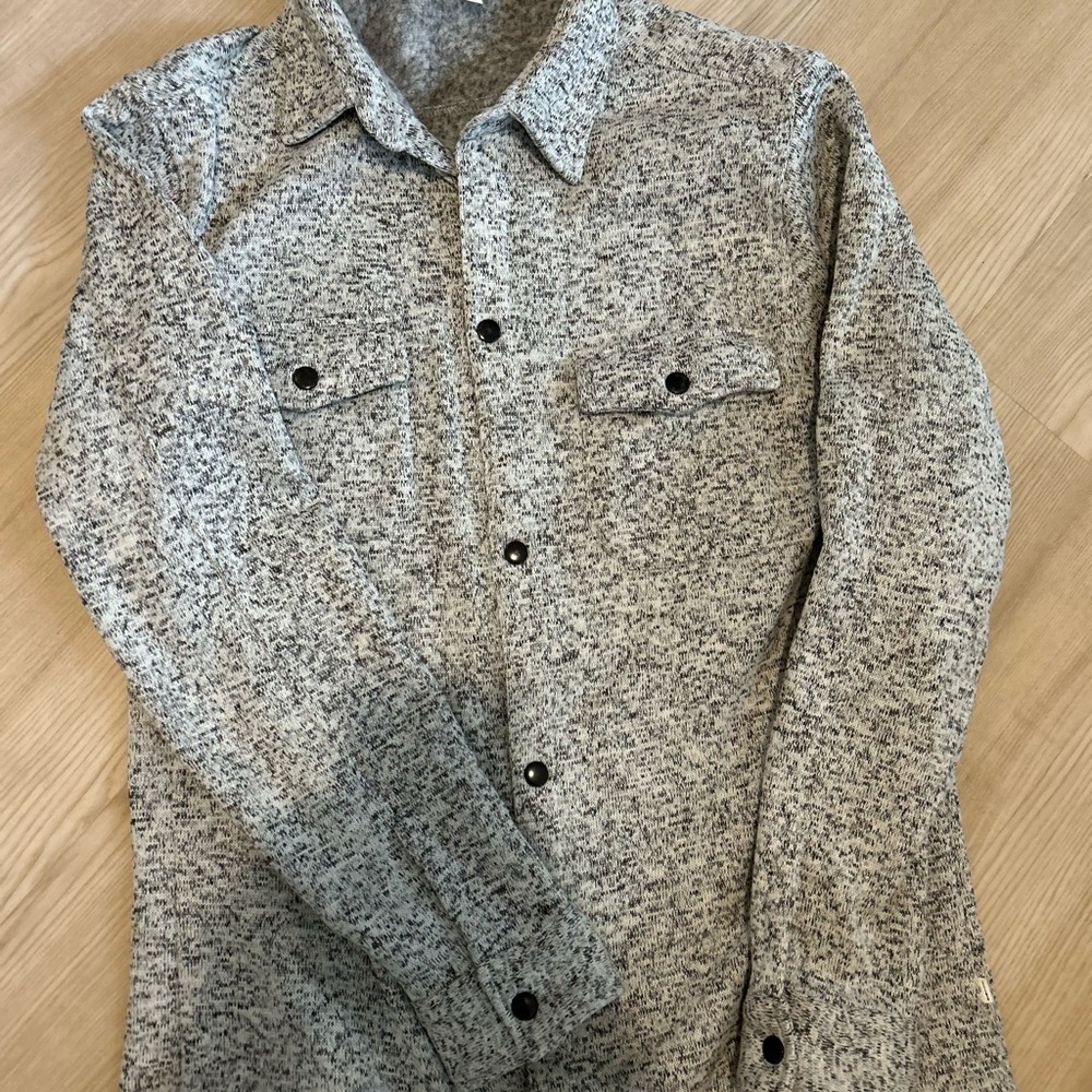 Men's Speckled Gray Shirt Jacket